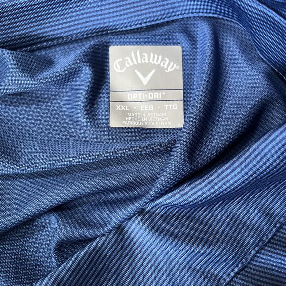 Callaway‎ Opti Dry Men’s Navy Striped Short Sleeve Golf Polo XXL - Picture 4 of 7